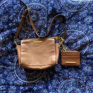 Brown Leather Steve Madden Crossbody bag with Wallet